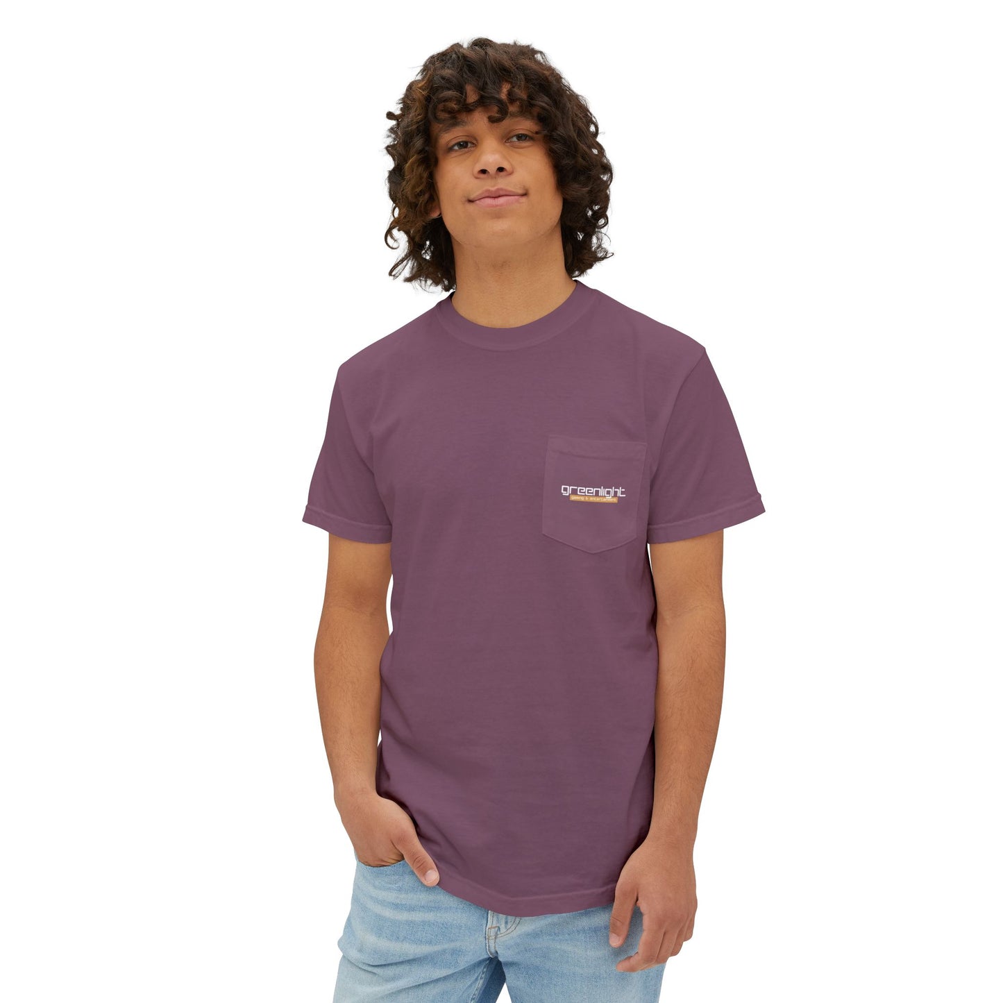 Unisex Garment-Dyed Pocket T-Shirt w/ Greenlight Gaming Logo