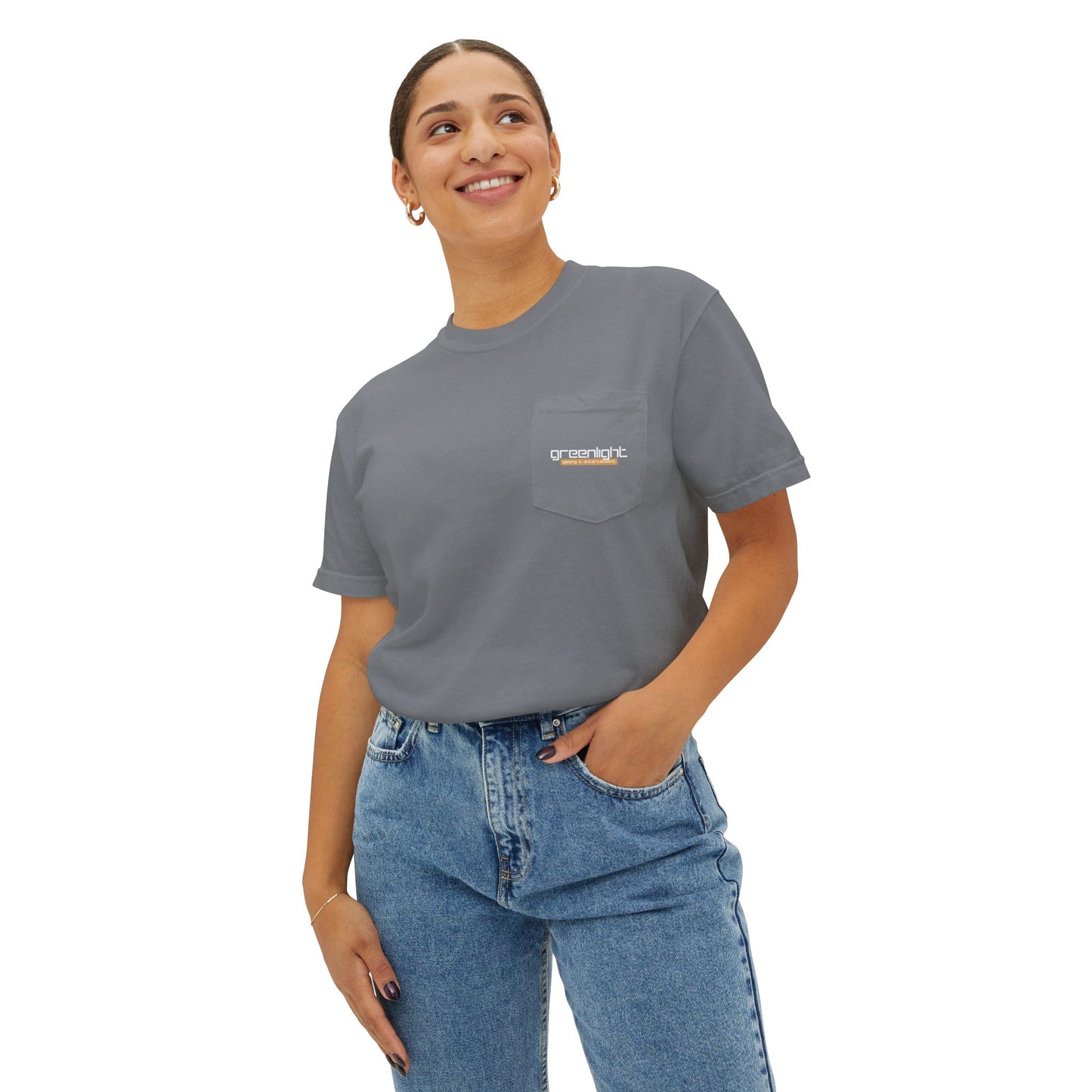Unisex Garment-Dyed Pocket T-Shirt w/ Greenlight Gaming Logo