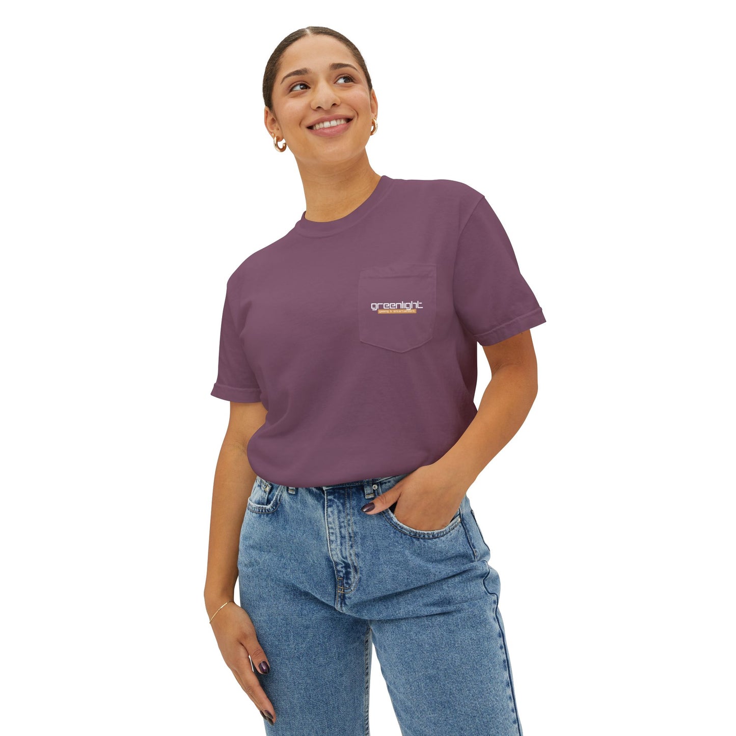 Unisex Garment-Dyed Pocket T-Shirt w/ Greenlight Gaming Logo