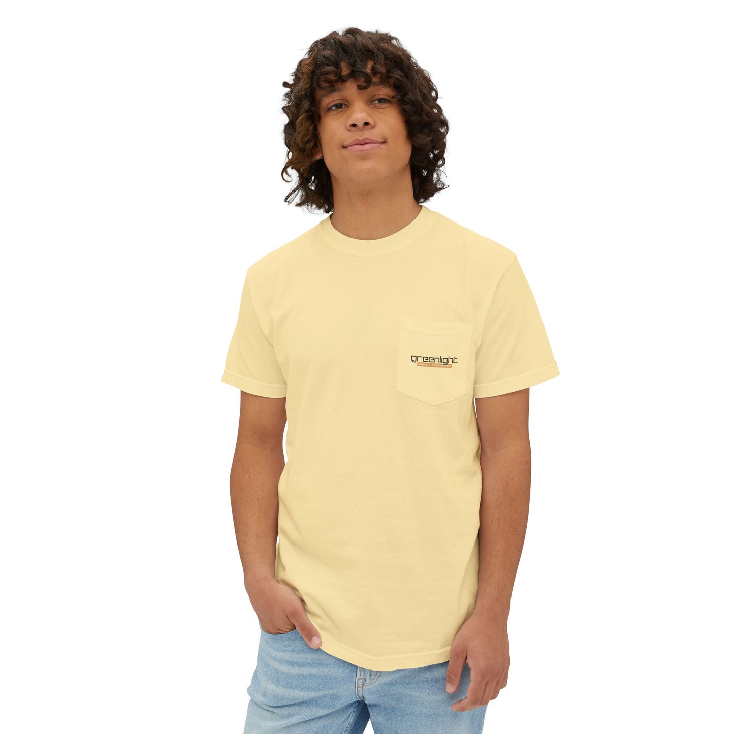 Unisex Garment-Dyed Pocket T-Shirt w/ Greenlight Gaming Logo