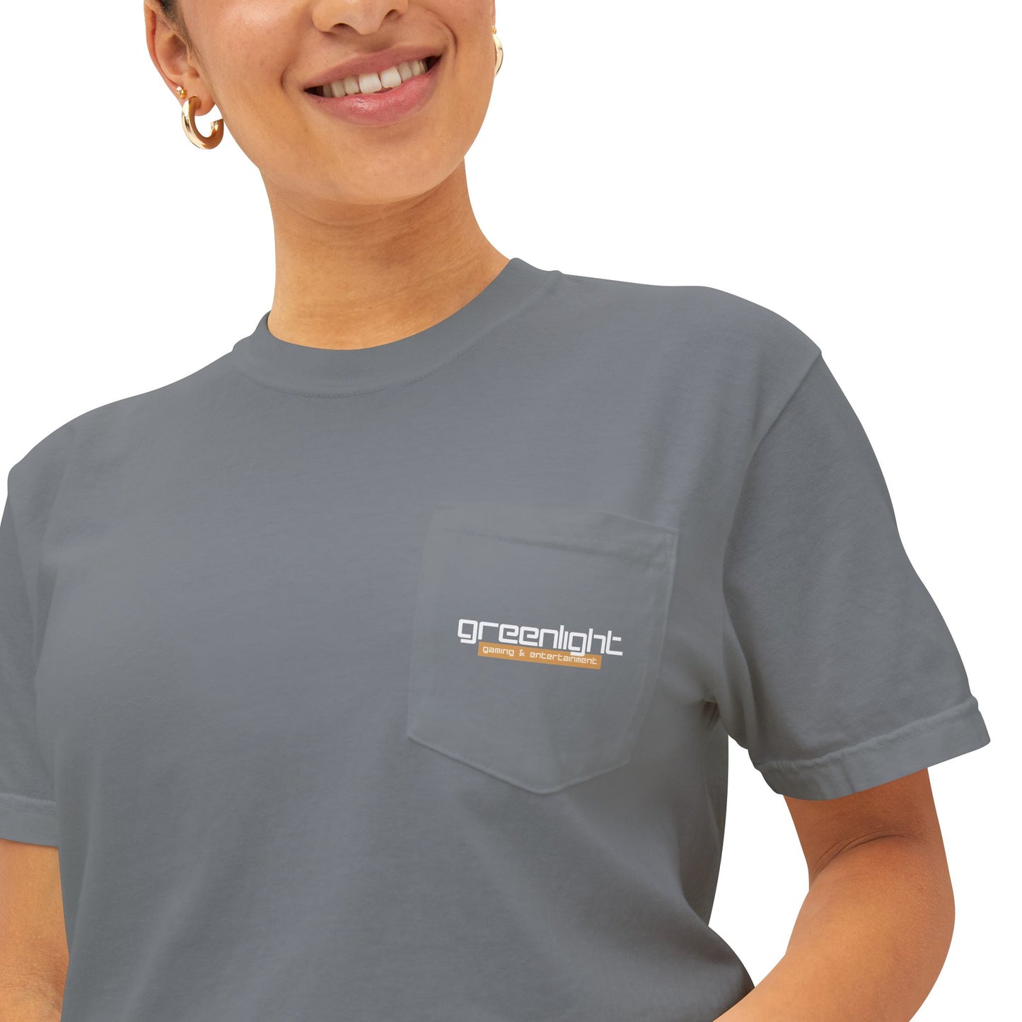 Unisex Garment-Dyed Pocket T-Shirt w/ Greenlight Gaming Logo