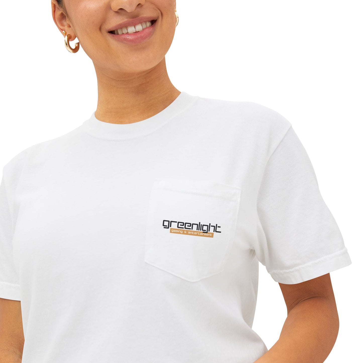 Unisex Garment-Dyed Pocket T-Shirt w/ Greenlight Gaming Logo