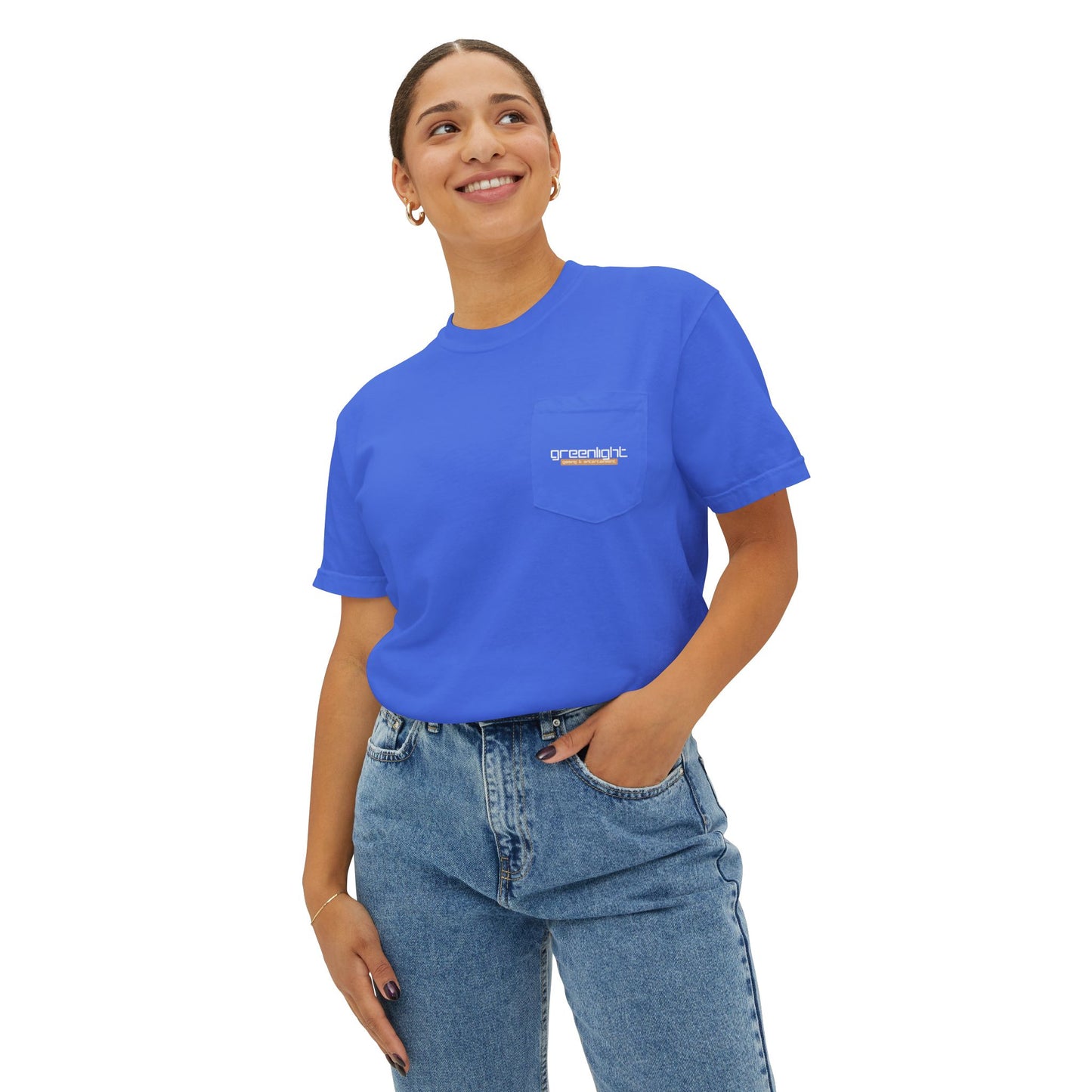 Unisex Garment-Dyed Pocket T-Shirt w/ Greenlight Gaming Logo