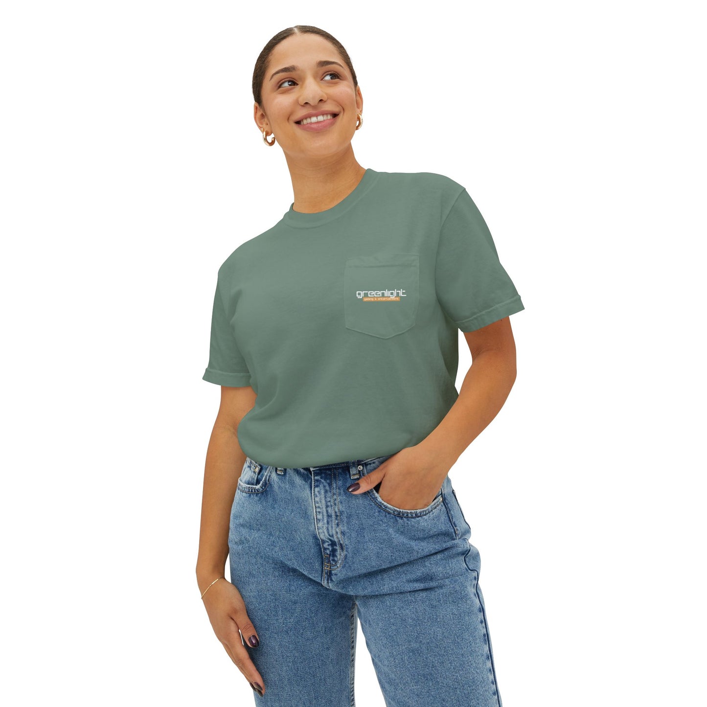 Unisex Garment-Dyed Pocket T-Shirt w/ Greenlight Gaming Logo