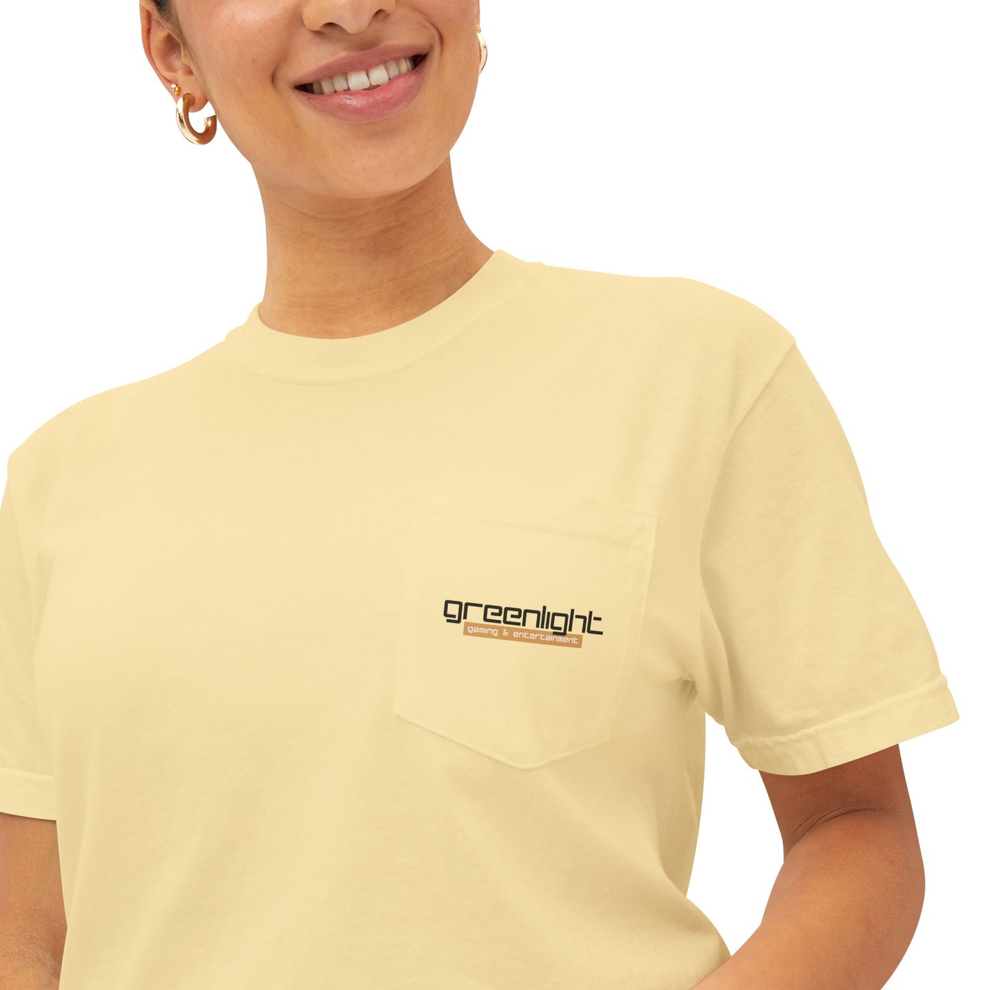 Unisex Garment-Dyed Pocket T-Shirt w/ Greenlight Gaming Logo