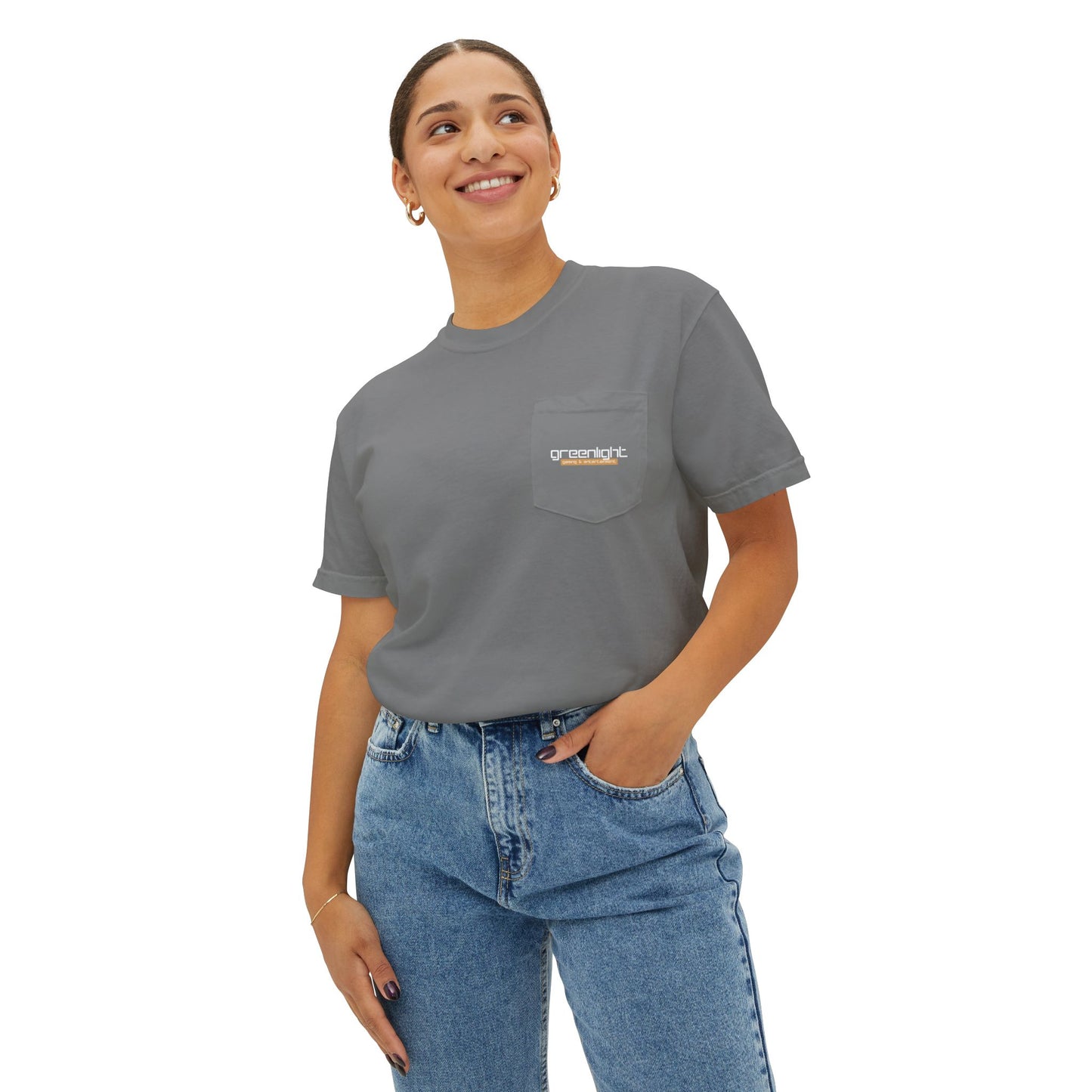 Unisex Garment-Dyed Pocket T-Shirt w/ Greenlight Gaming Logo