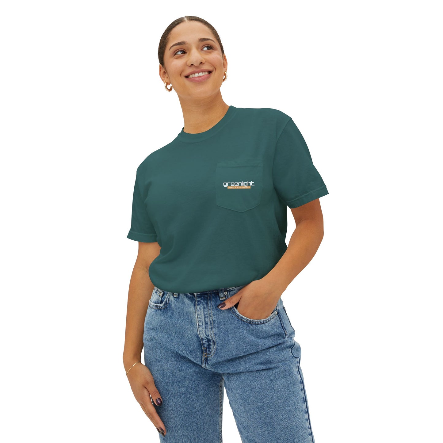 Unisex Garment-Dyed Pocket T-Shirt w/ Greenlight Gaming Logo