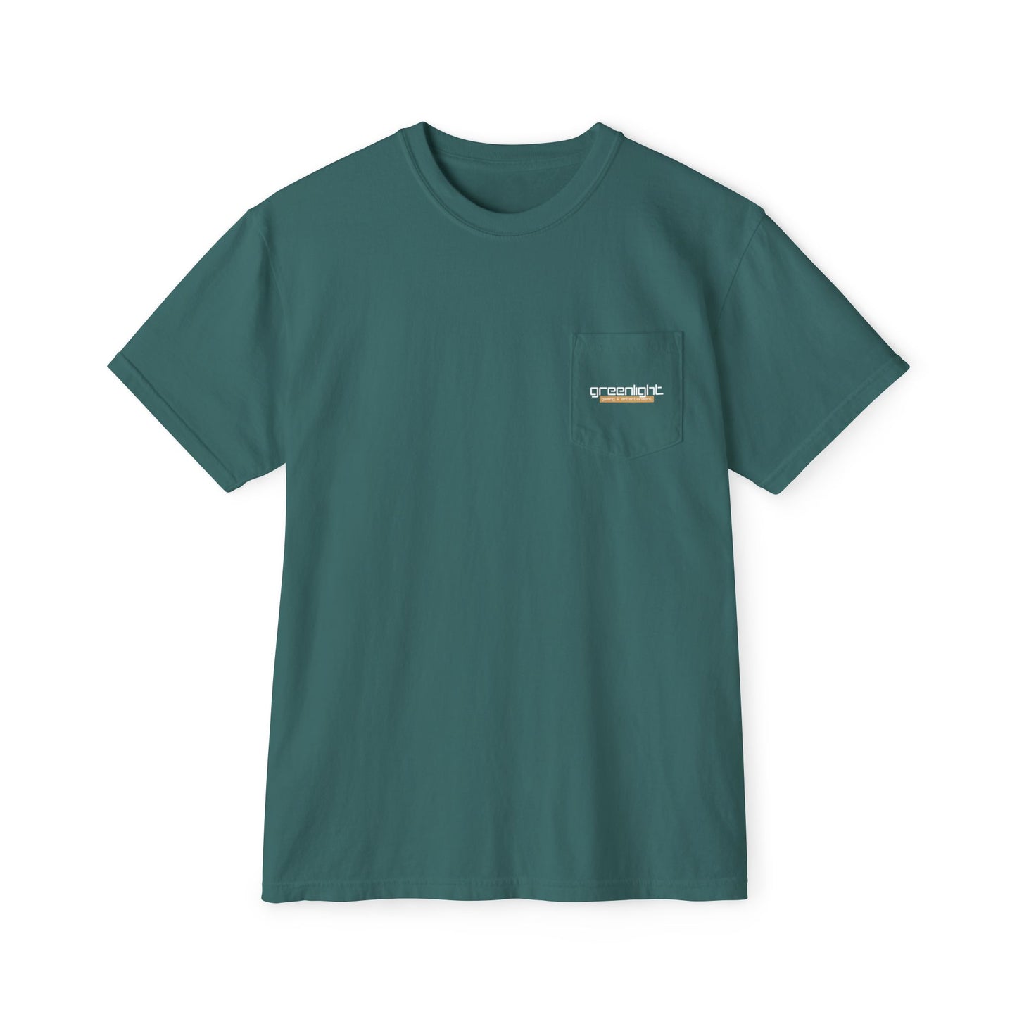 Unisex Garment-Dyed Pocket T-Shirt w/ Greenlight Gaming Logo