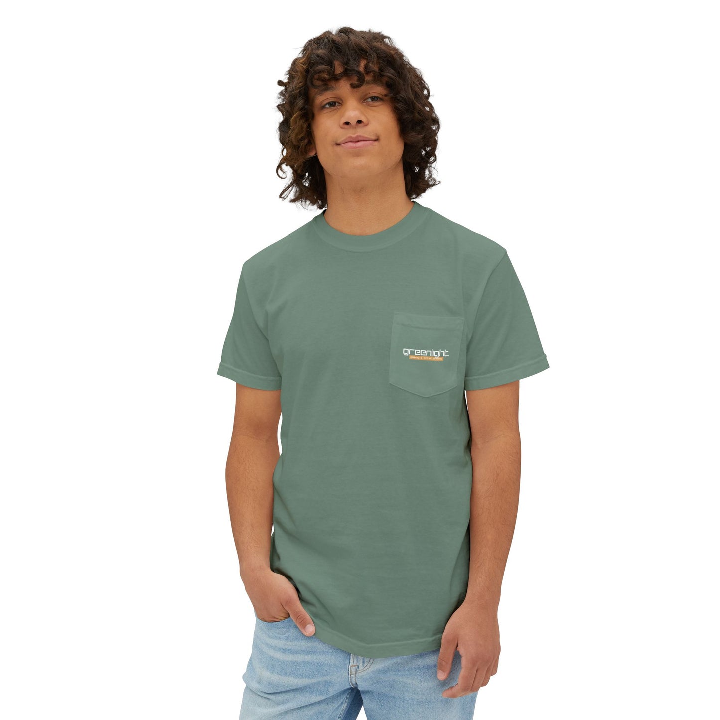 Unisex Garment-Dyed Pocket T-Shirt w/ Greenlight Gaming Logo