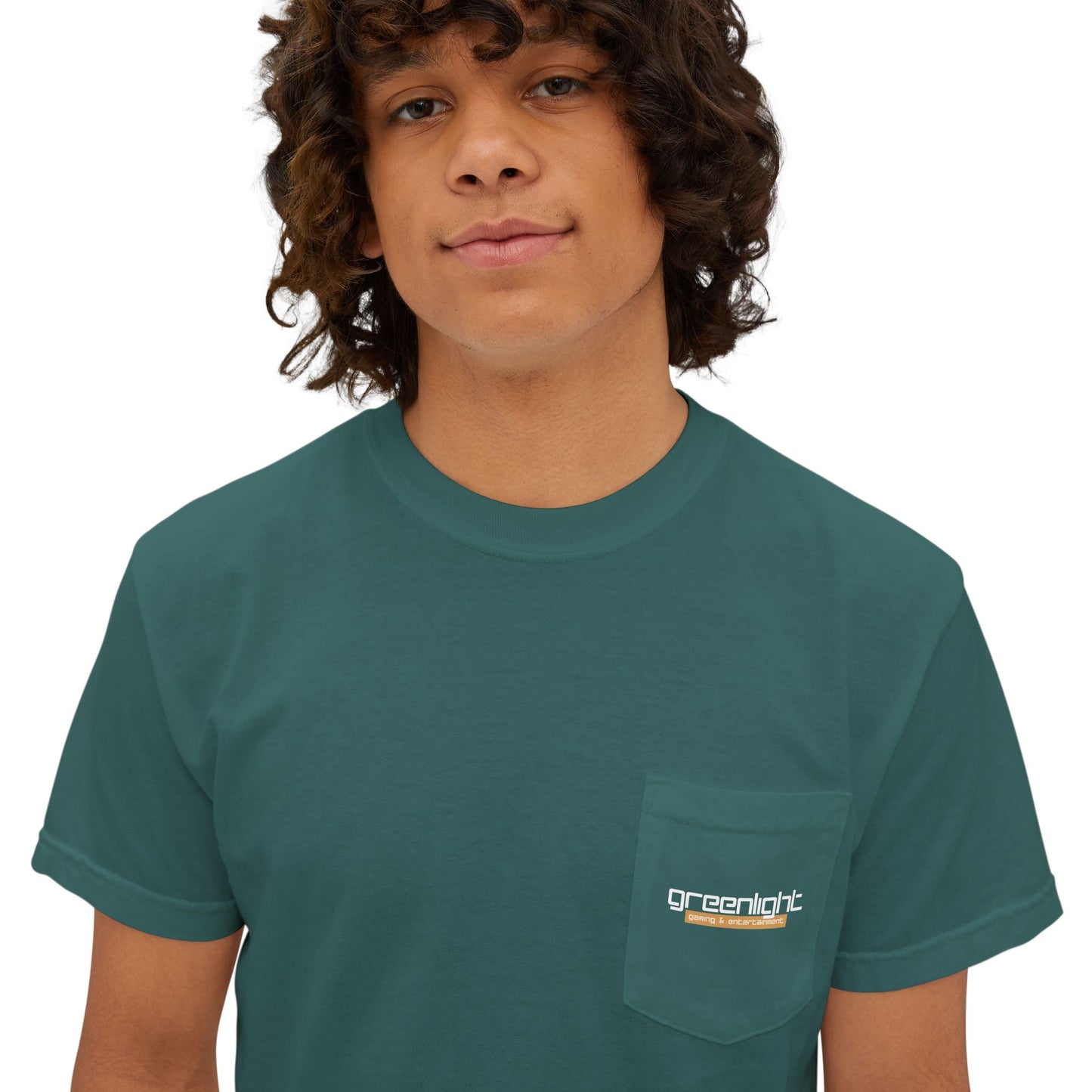 Unisex Garment-Dyed Pocket T-Shirt w/ Greenlight Gaming Logo