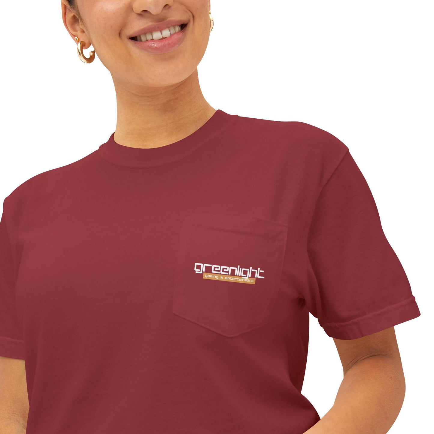 Unisex Garment-Dyed Pocket T-Shirt w/ Greenlight Gaming Logo