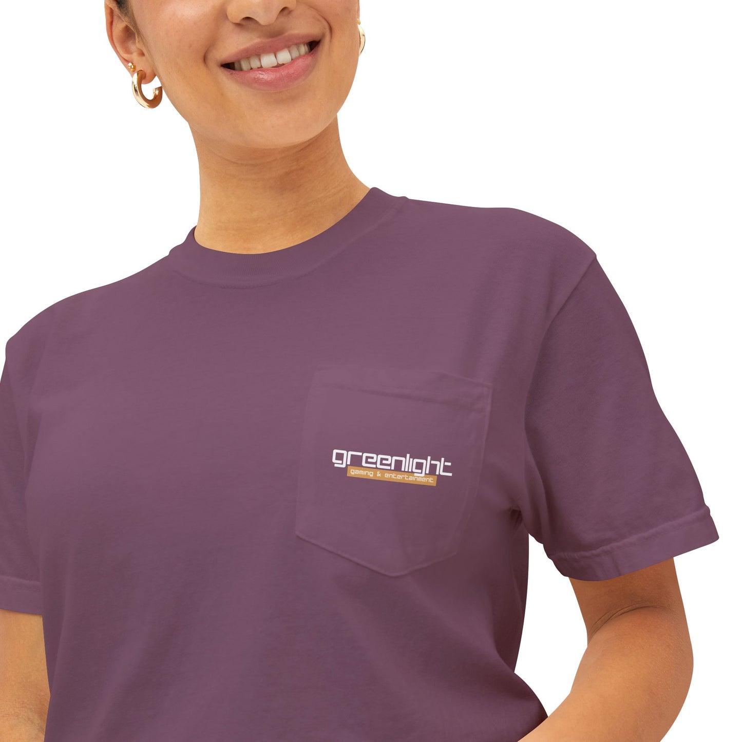 Unisex Garment-Dyed Pocket T-Shirt w/ Greenlight Gaming Logo