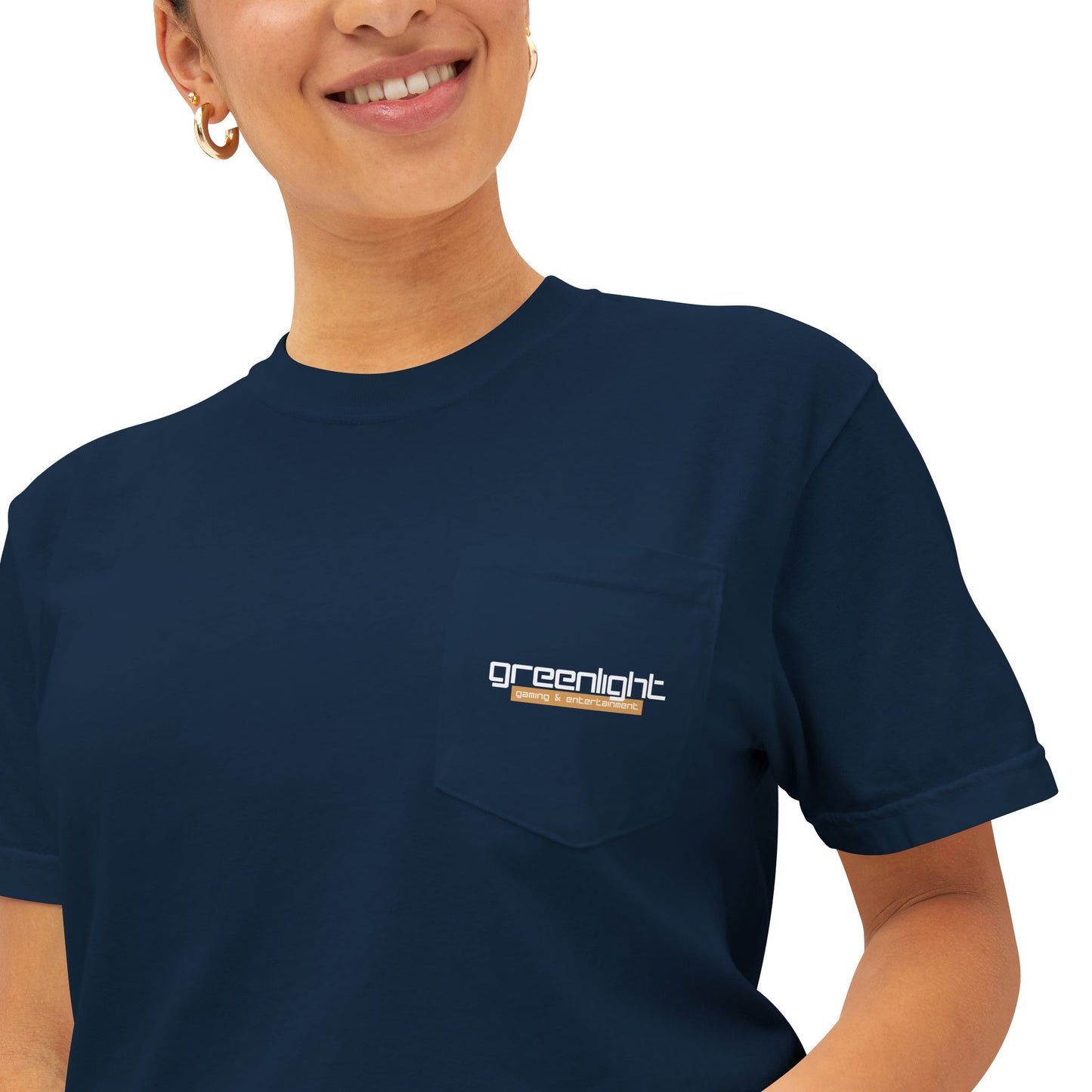 Unisex Garment-Dyed Pocket T-Shirt w/ Greenlight Gaming Logo