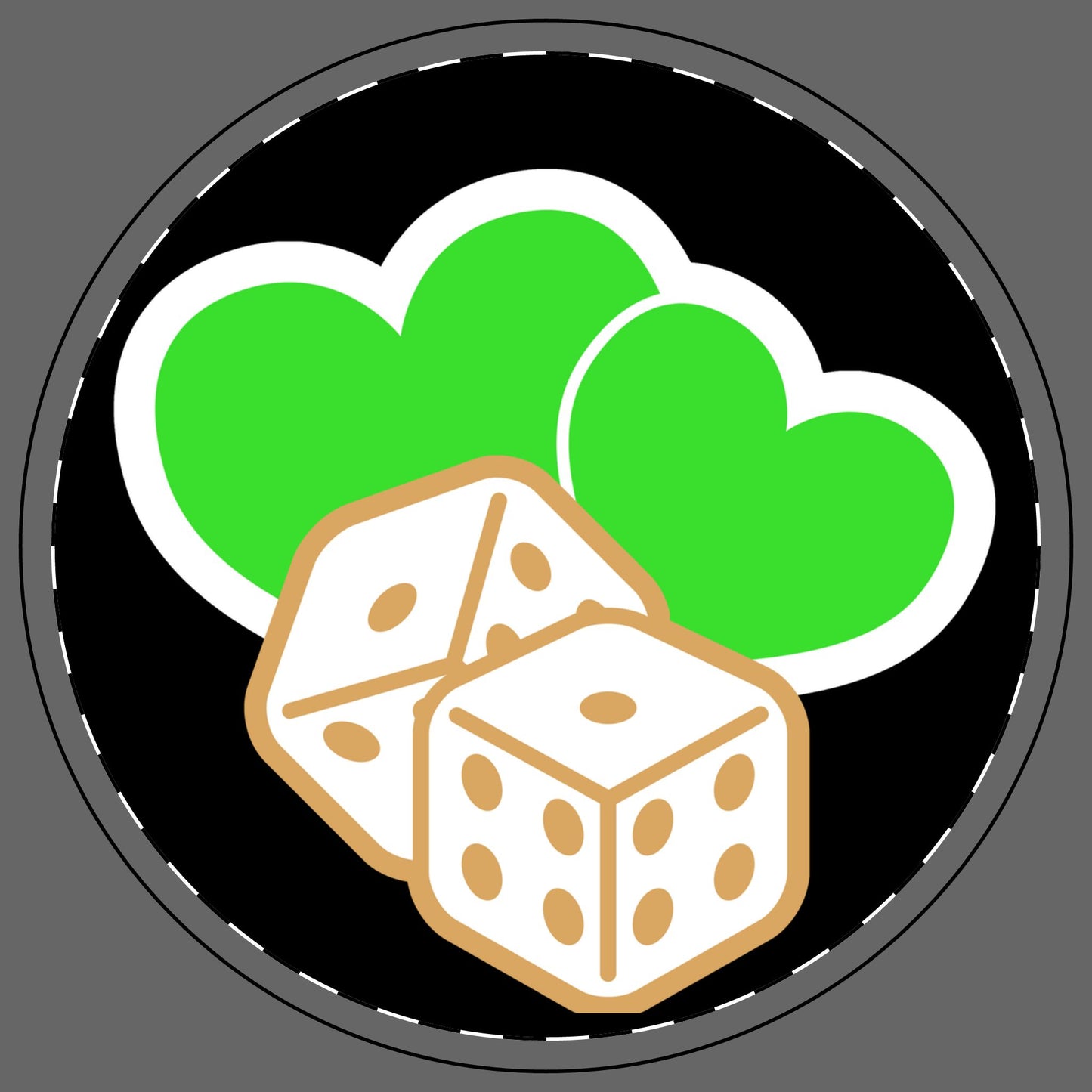 Ceramic Coaster - Green Heart & Dice