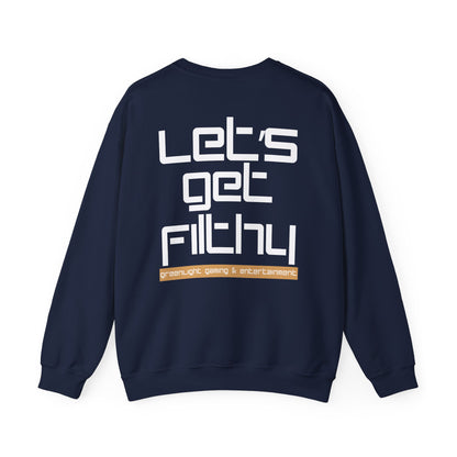 Unisex Sweatshirt, Retro Style Crewneck - Greenlight Gaming, 'Let's Get Filthy'
