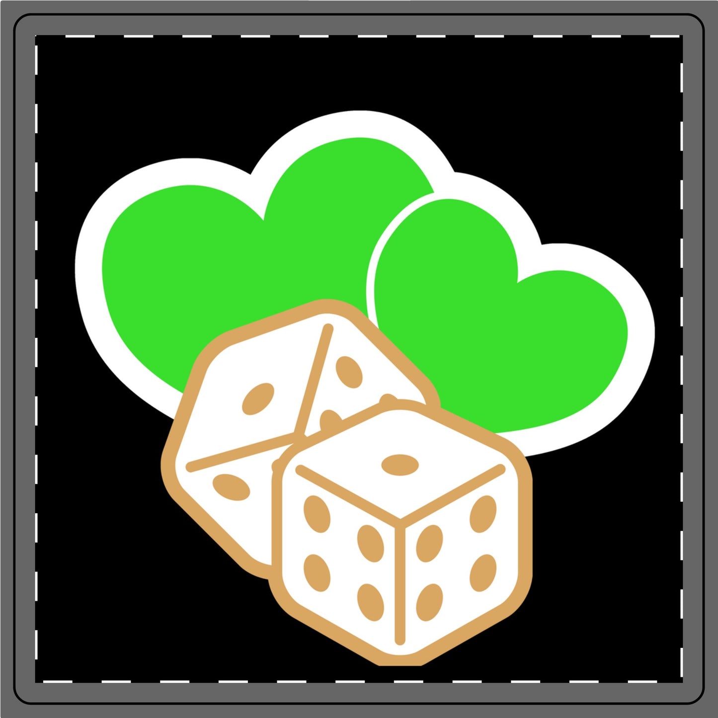 Ceramic Coaster - Green Heart & Dice